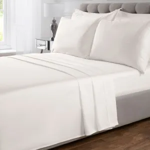 100% Cotton 400TC Ivory Flat Sheet