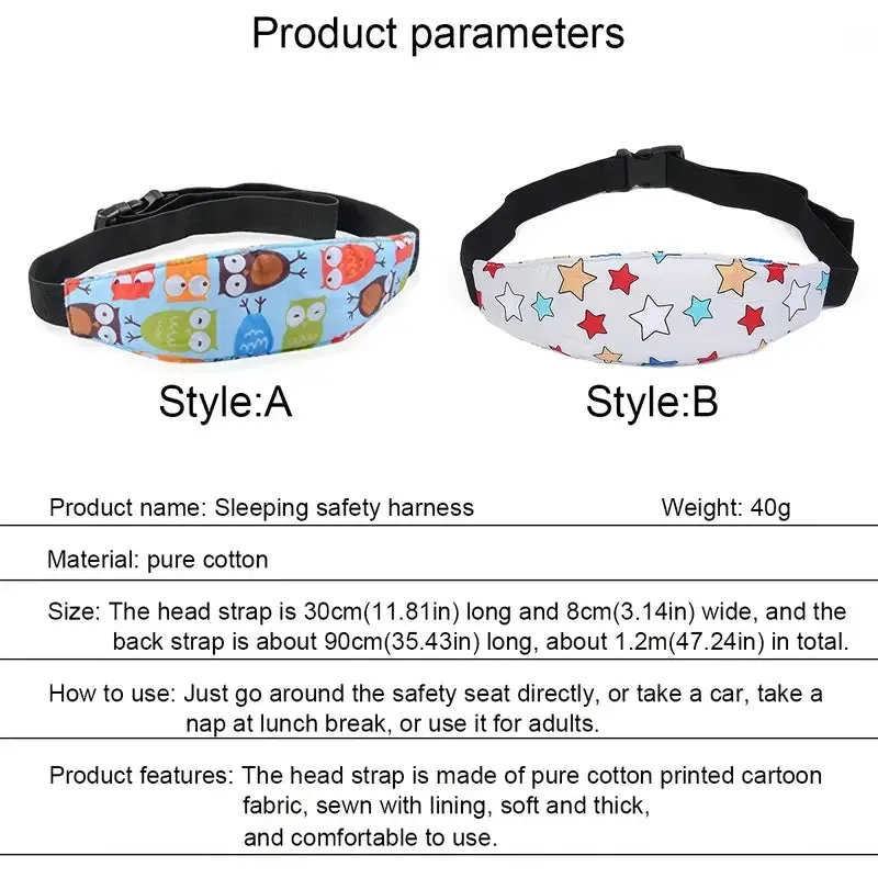 2-Pack: Kids Safety Head Support Band and Toddler Car Seat Neck Relief