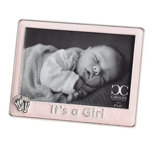 5"H PINK ITS A GIRL FRAME 6X4 W/FEET