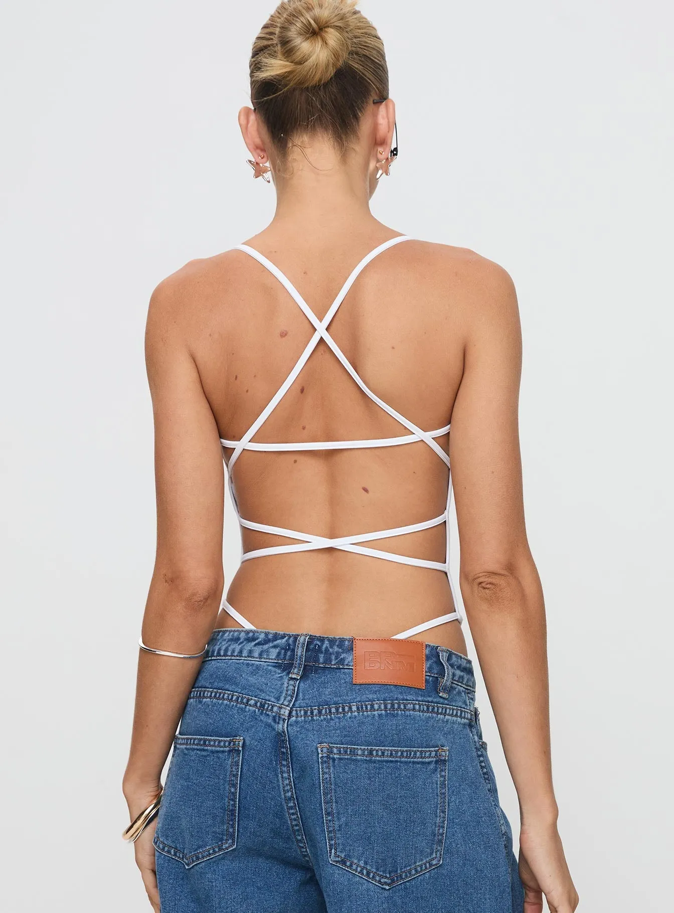 All Tied Up Bodysuit White