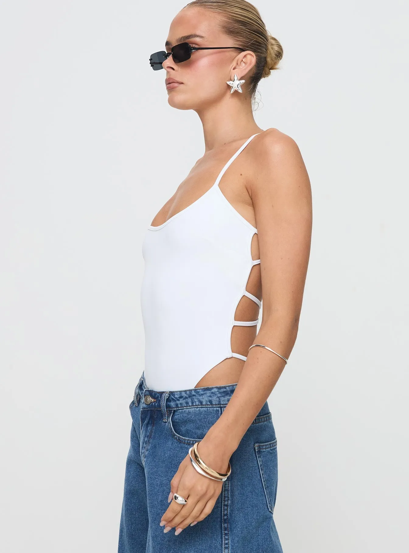 All Tied Up Bodysuit White