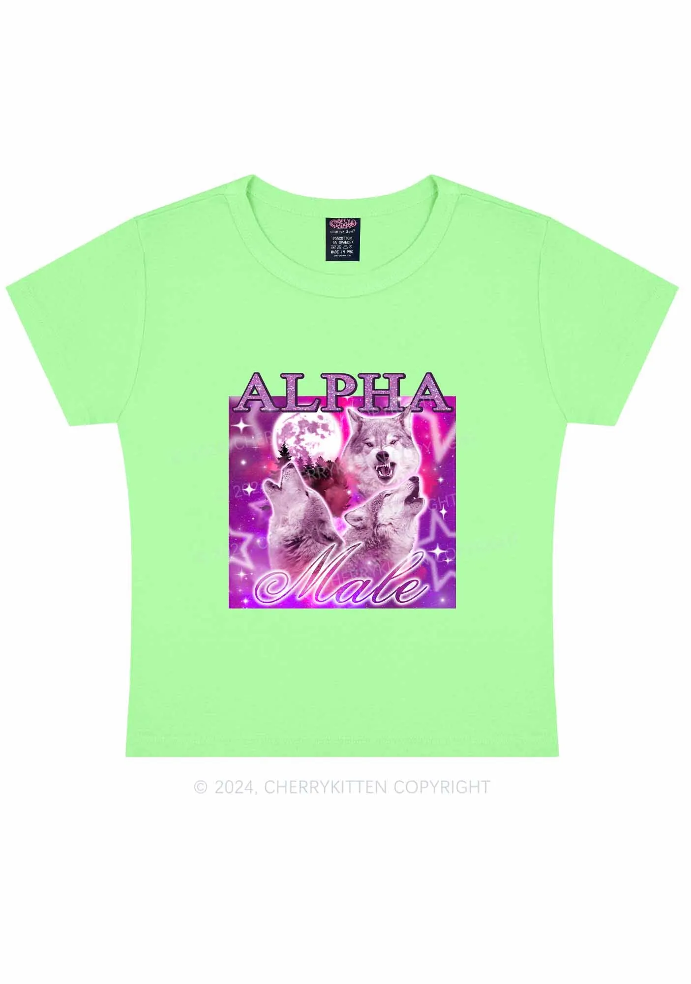 Alpha Male Wolf Y2K Baby Tee Cherrykitten