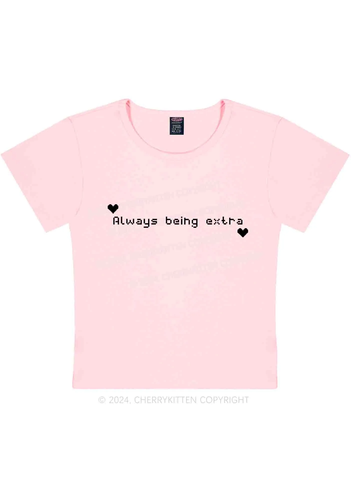 Always Being Extra Y2K Baby Tee Cherrykitten