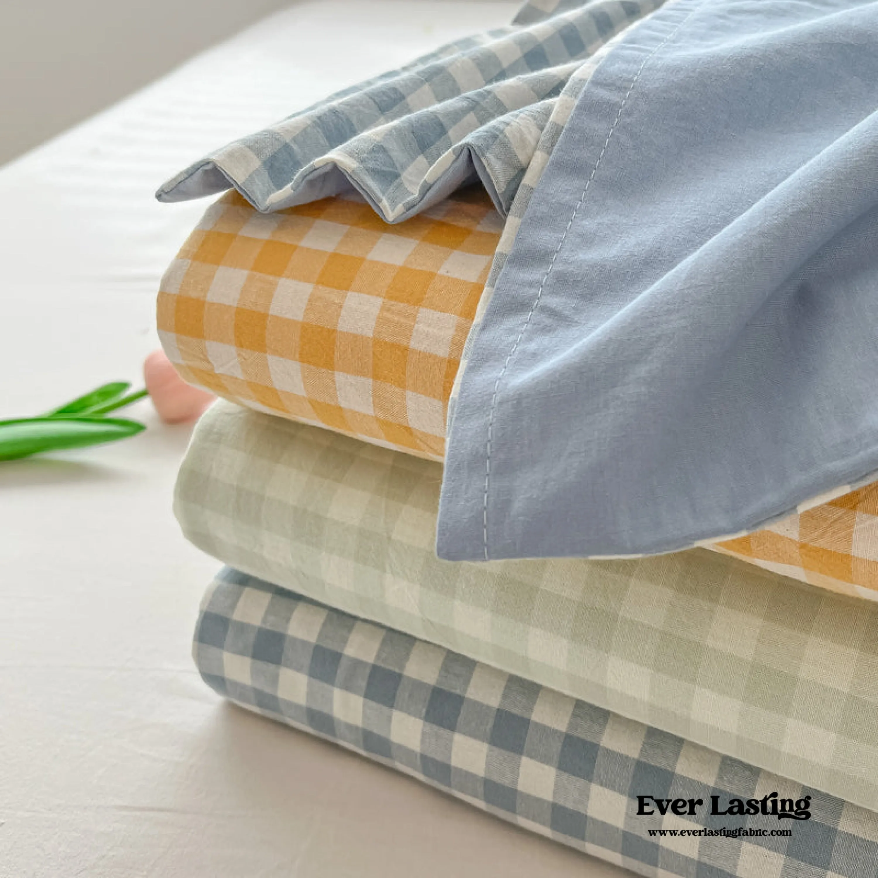 Assorted Gingham & Plaid Bed Sheet / Green