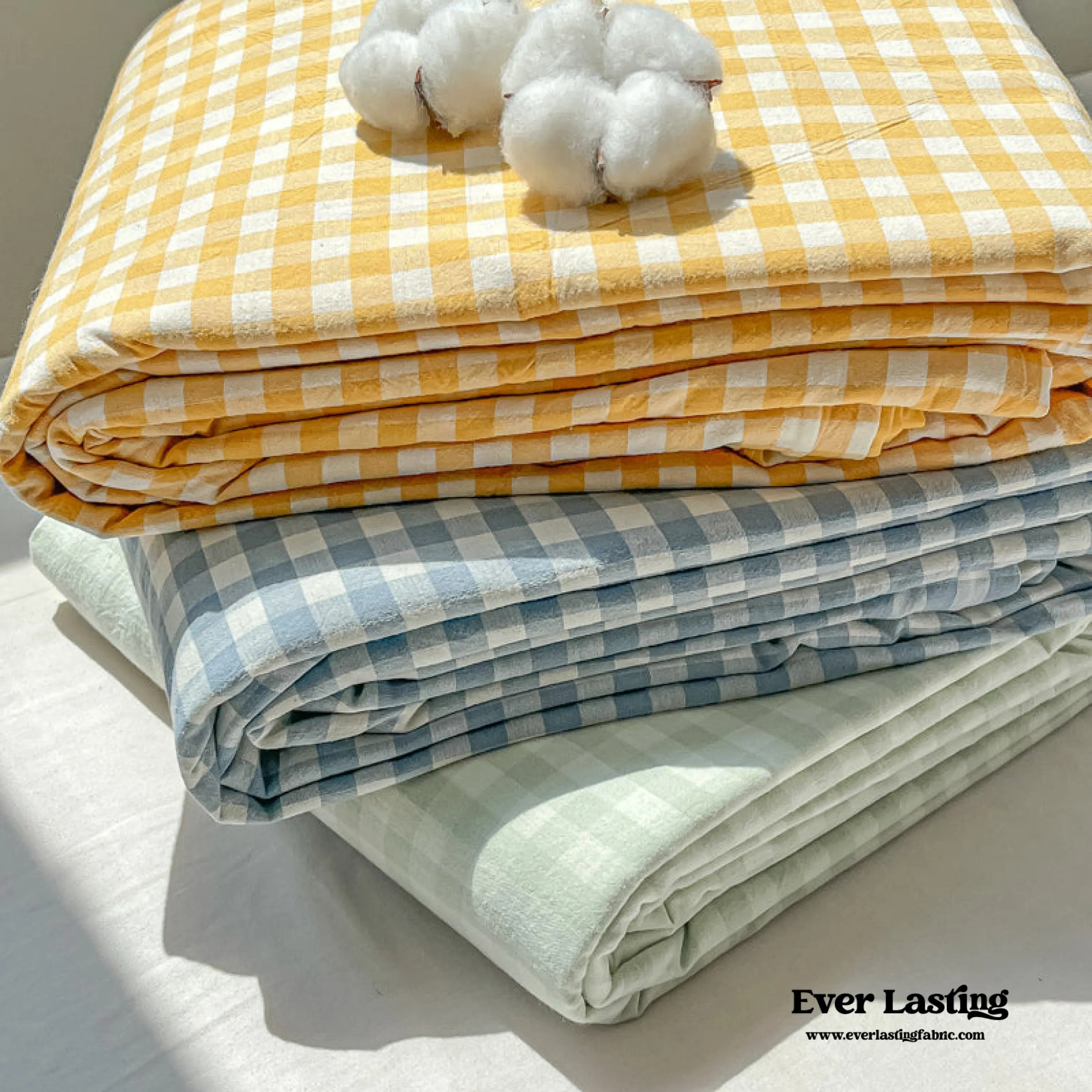 Assorted Gingham & Plaid Bed Sheet / Green