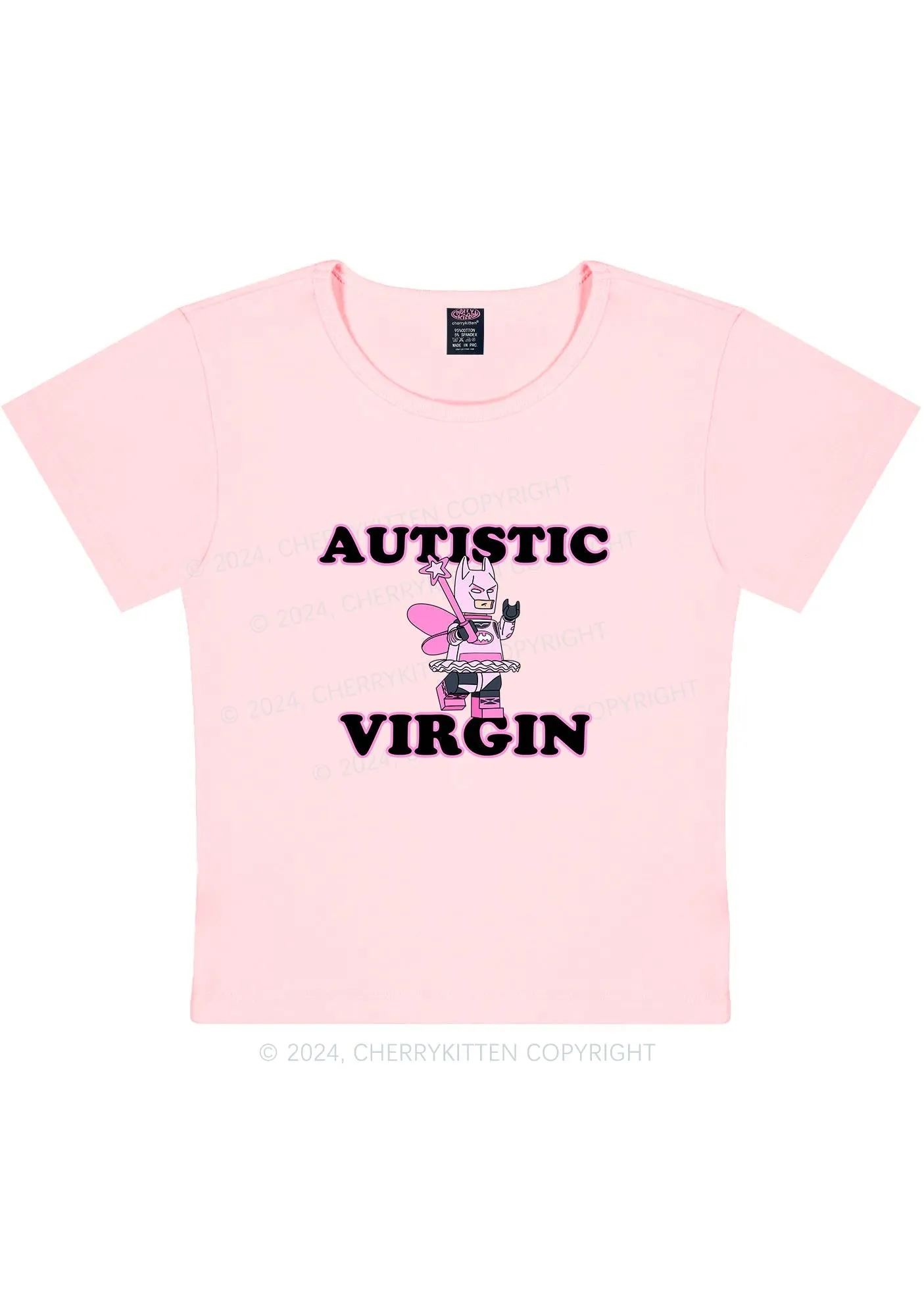 Autistic Virgin Y2K Baby Tee Cherrykitten