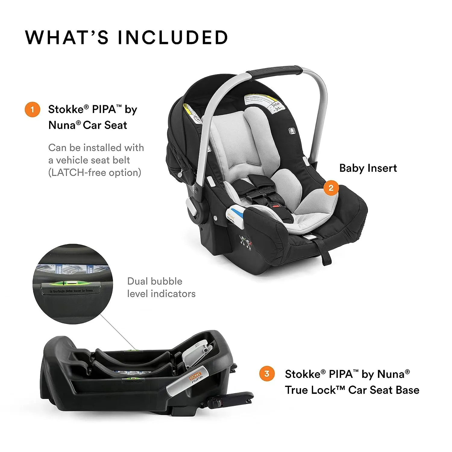 Baby Car Seat, Black Ergonomic Design Effortless Installation Adjustable Safety Harness & Side Impact Protection - for Babies Up to 32 lbs./32 in.