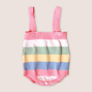 Baby Pastel Knit Striped Romper