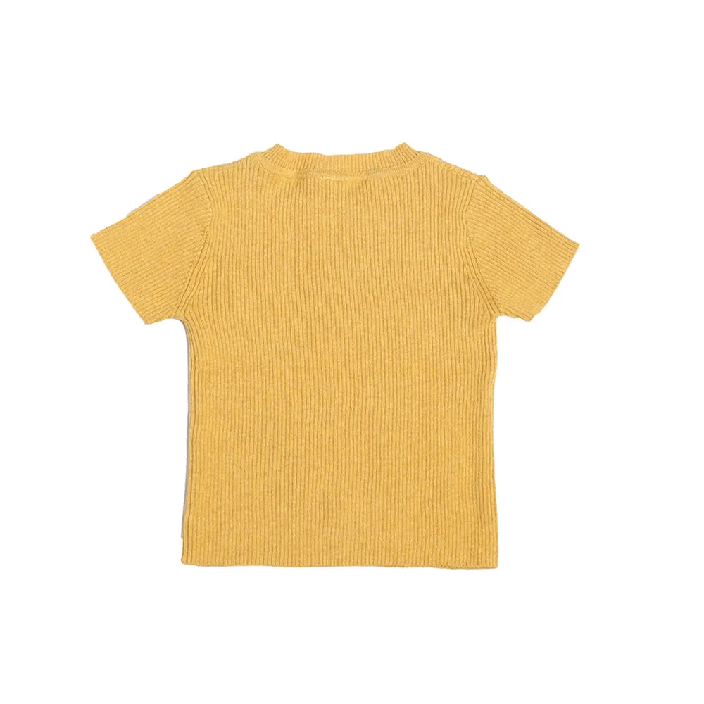 BABY SHORT SLEEVE RIBBED CREW NECK