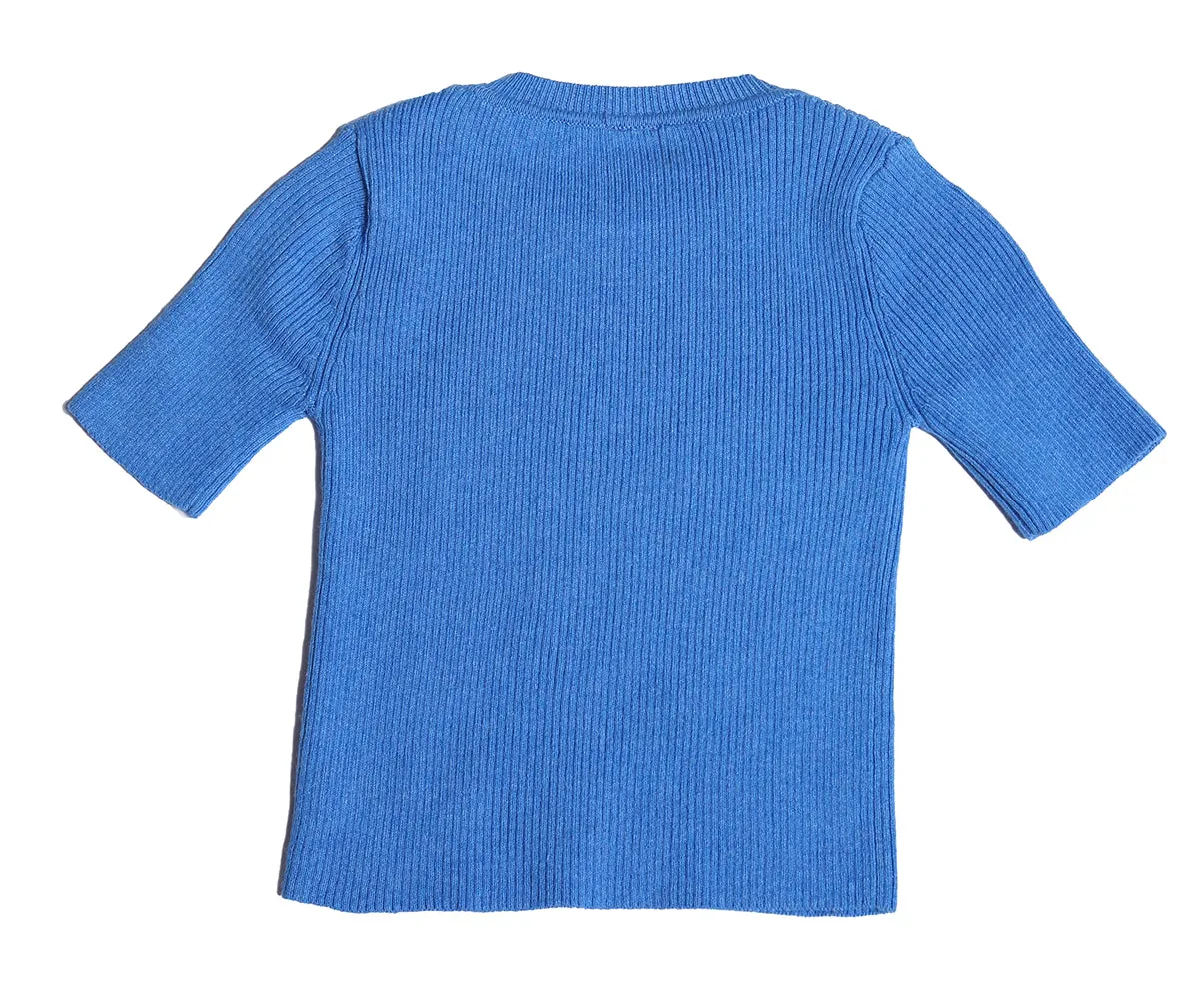 BABY SHORT SLEEVE RIBBED CREW NECK