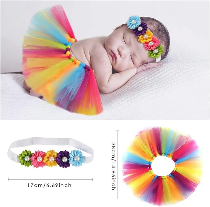 Babymoon Tutu Skirt Newborn Photography Outfit Costume - Multi