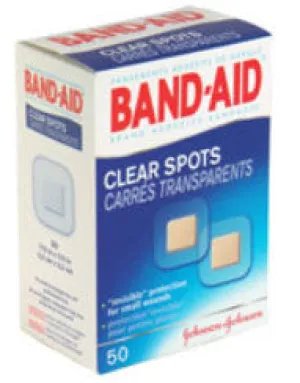 BandAid Adhesive Spot Bandages 38137004708, 7/8 X 7/8 Inch Plastic Round Clear Sterile