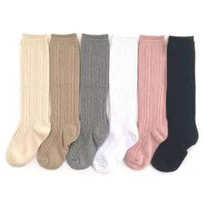 Basics   Neutrals Cable Knit Knee High Sock Bundle