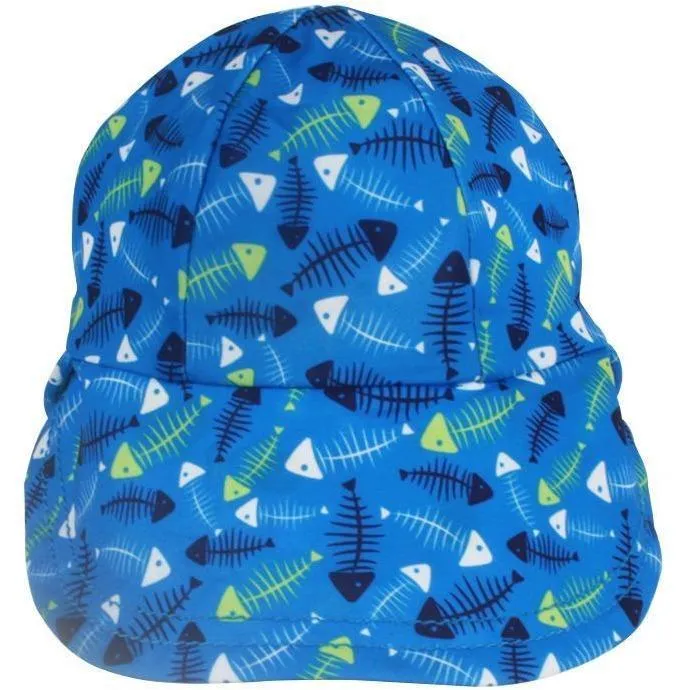 Bedhead Boys Legionnaire UPF50  Swim Hat 'Fish Bones' Print