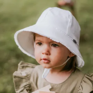 Bedhead Toddler Bucket Hat Ruffle Trim- White