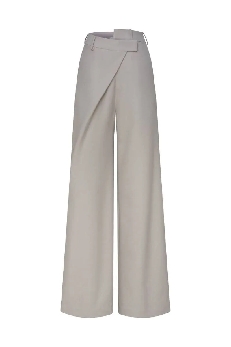 BEIGE LOP SIDED PANTS