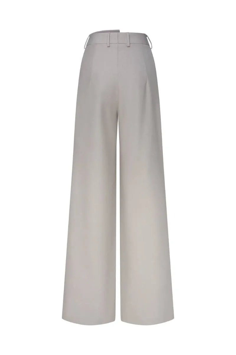 BEIGE LOP SIDED PANTS