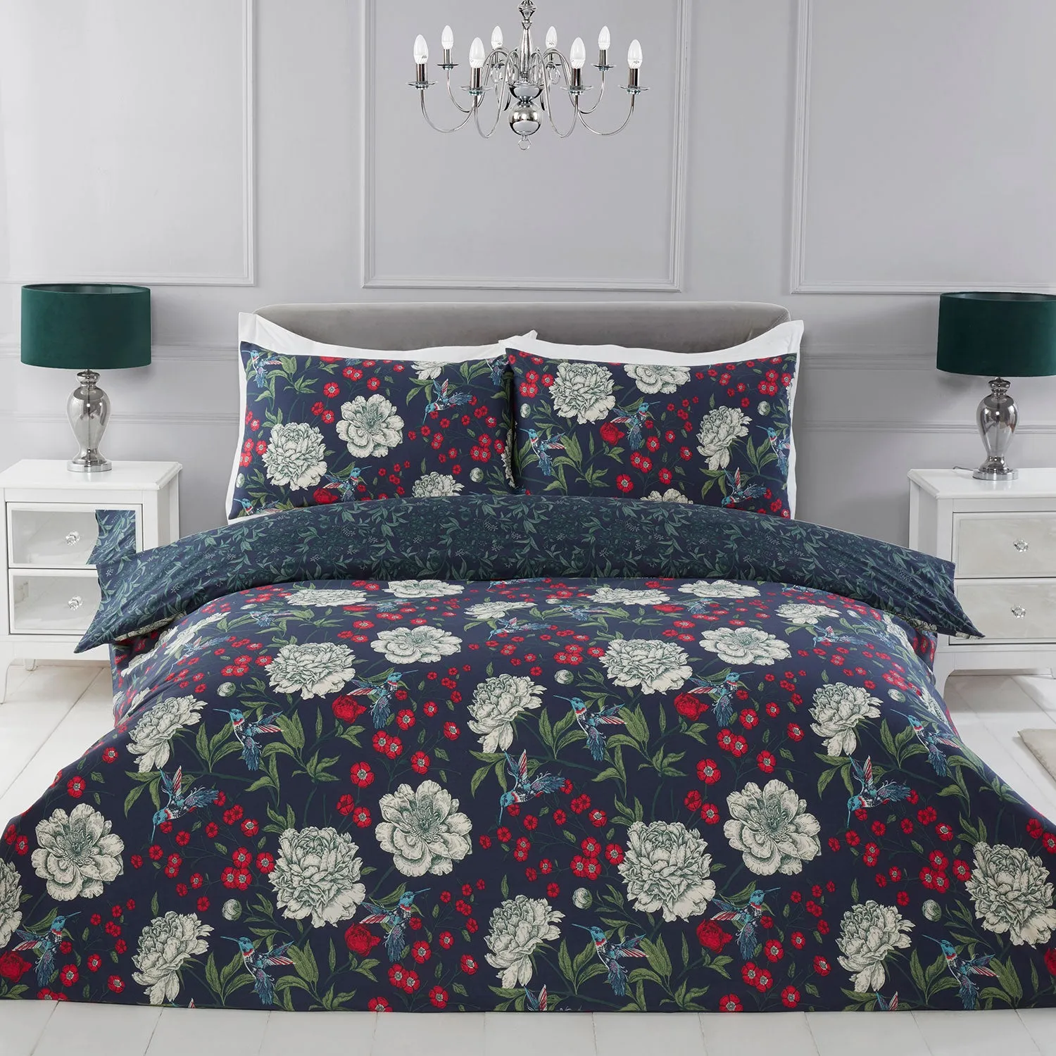 Bella Navy Blue 180 TC Cotton Duvet Set