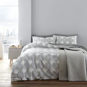 Bianca Atticus Grey Geometric Cotton Duvet Set