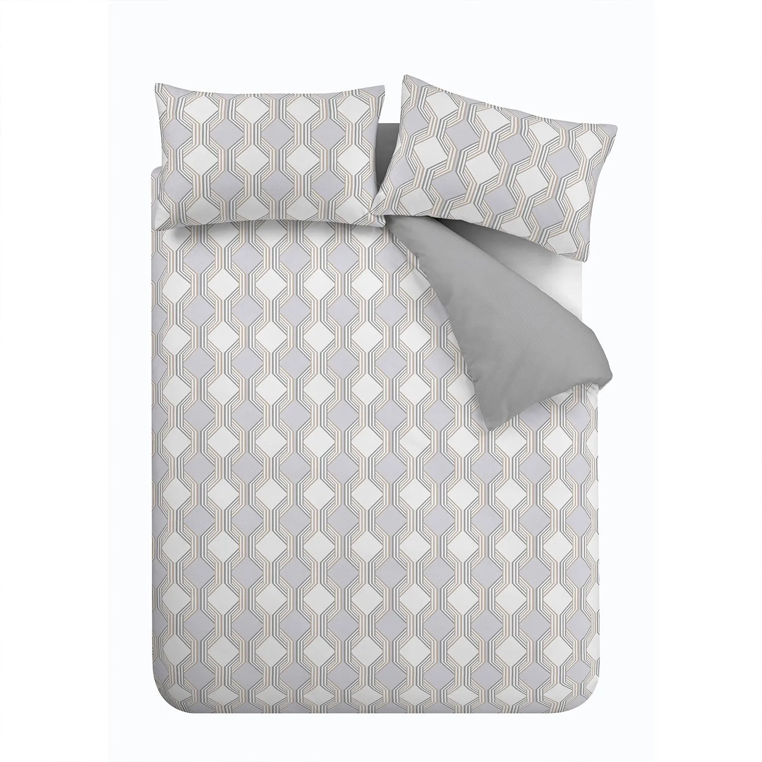 Bianca Atticus Grey Geometric Cotton Duvet Set