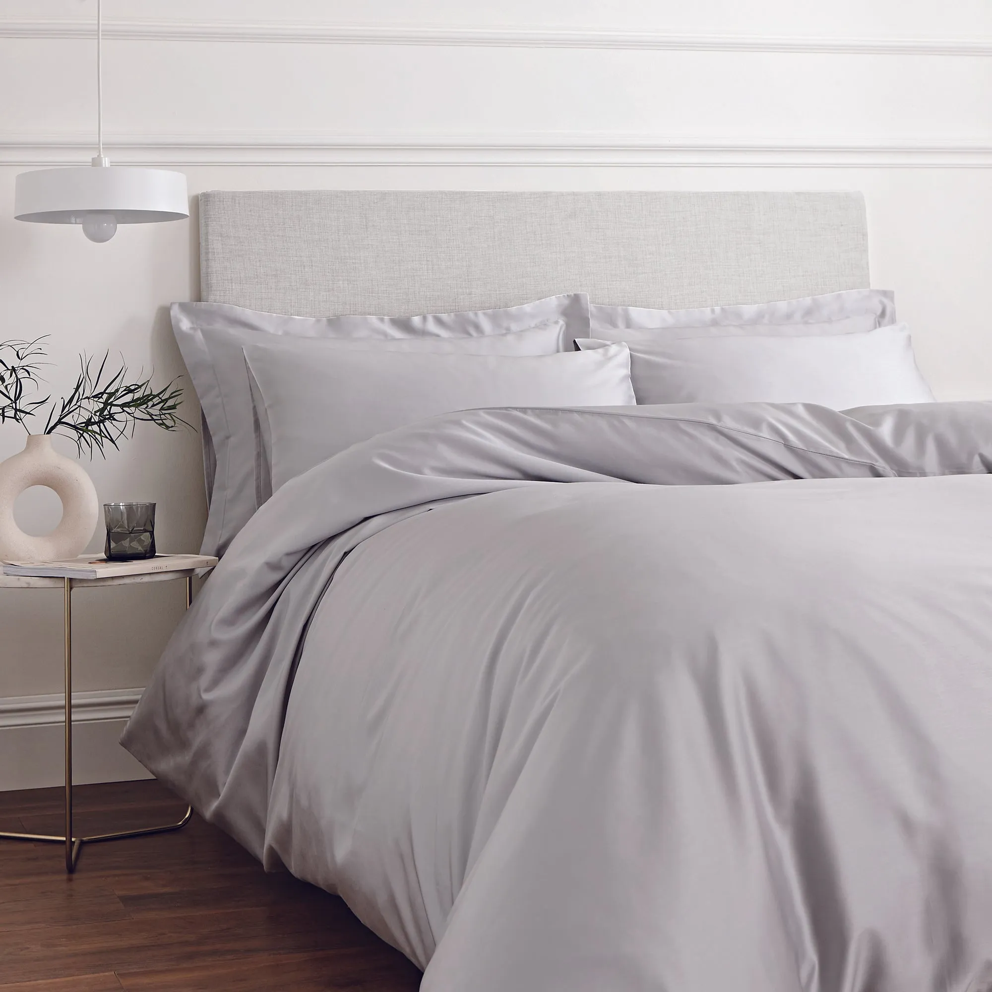 Bianca Grey 400TC 100% Cotton Sateen Duvet Set