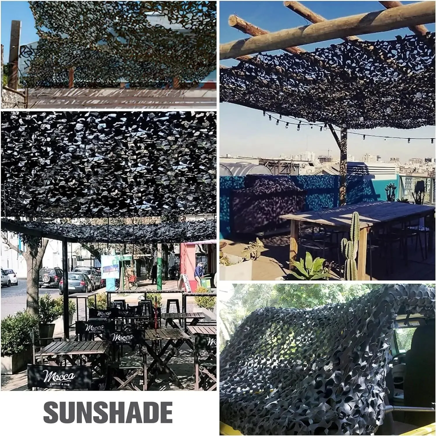 Black Camo Netting Blind for Hunting Camouflage Shade Net Sun Shade Decoration