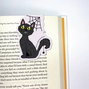 Black Cat Spooky Laminated Magnetic Bookmark