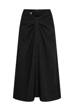 BLACK MIDDLE MIDI SKIRT