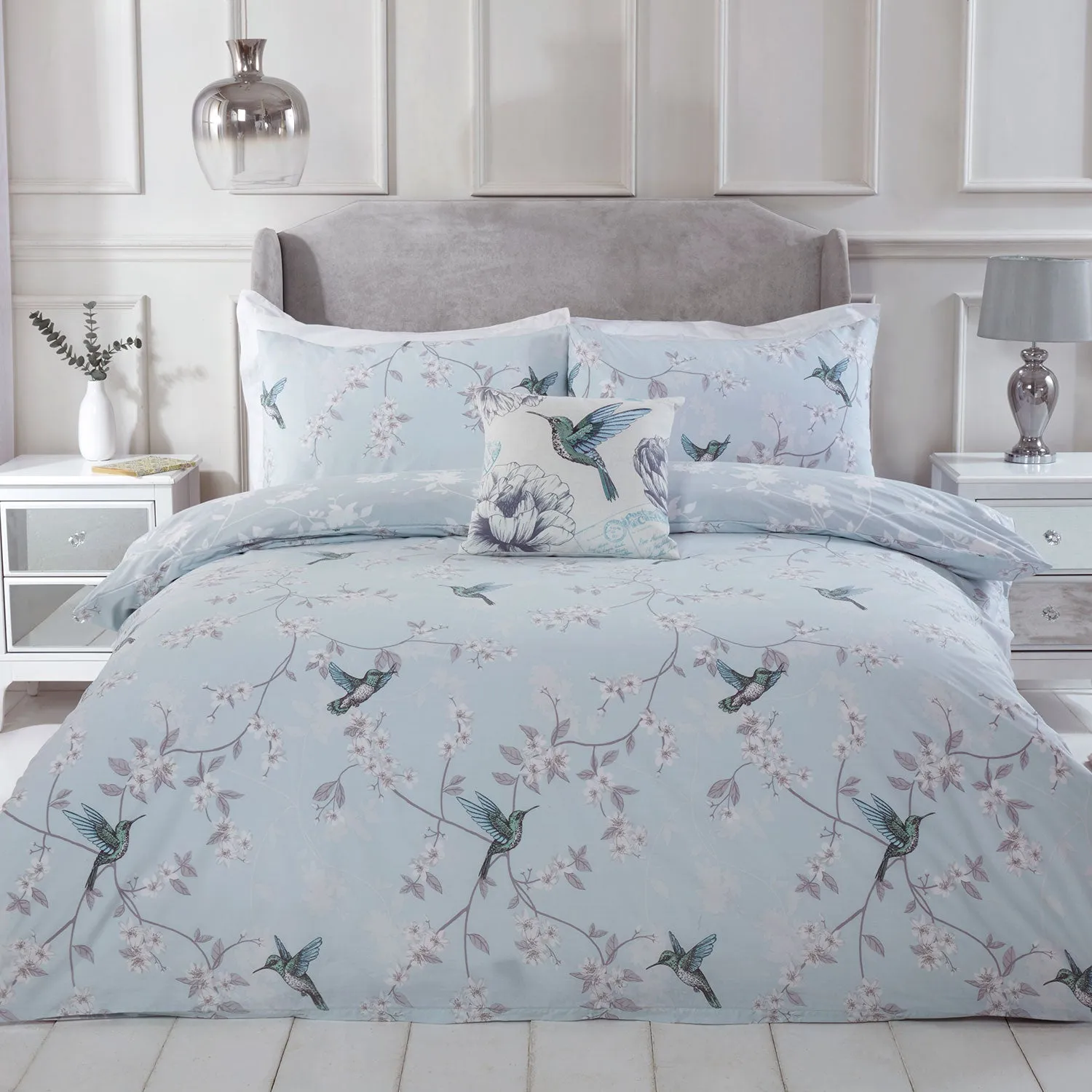 Blossom Bird Blue Duvet Set