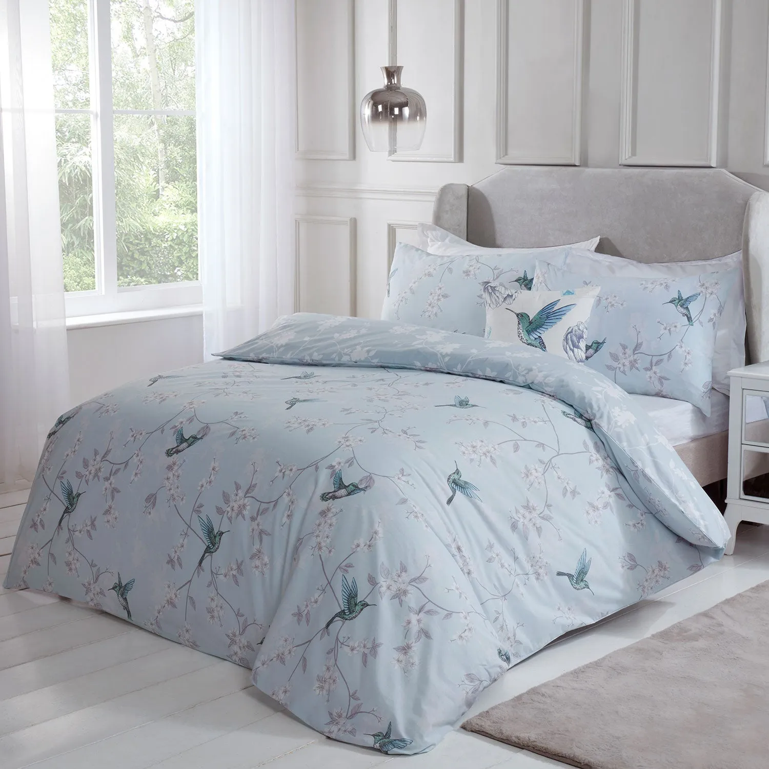 Blossom Bird Blue Duvet Set