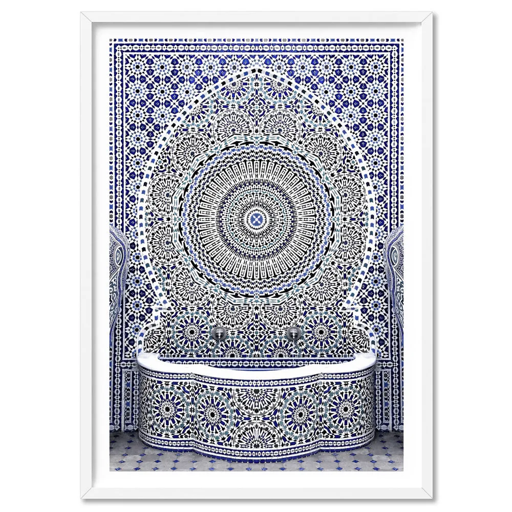 Blue Fountain Casablanca - Art Print