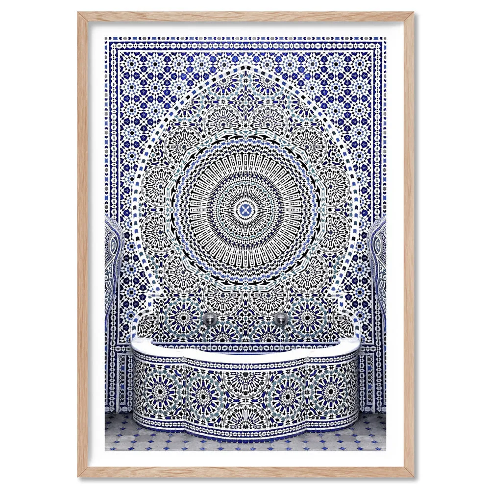 Blue Fountain Casablanca - Art Print