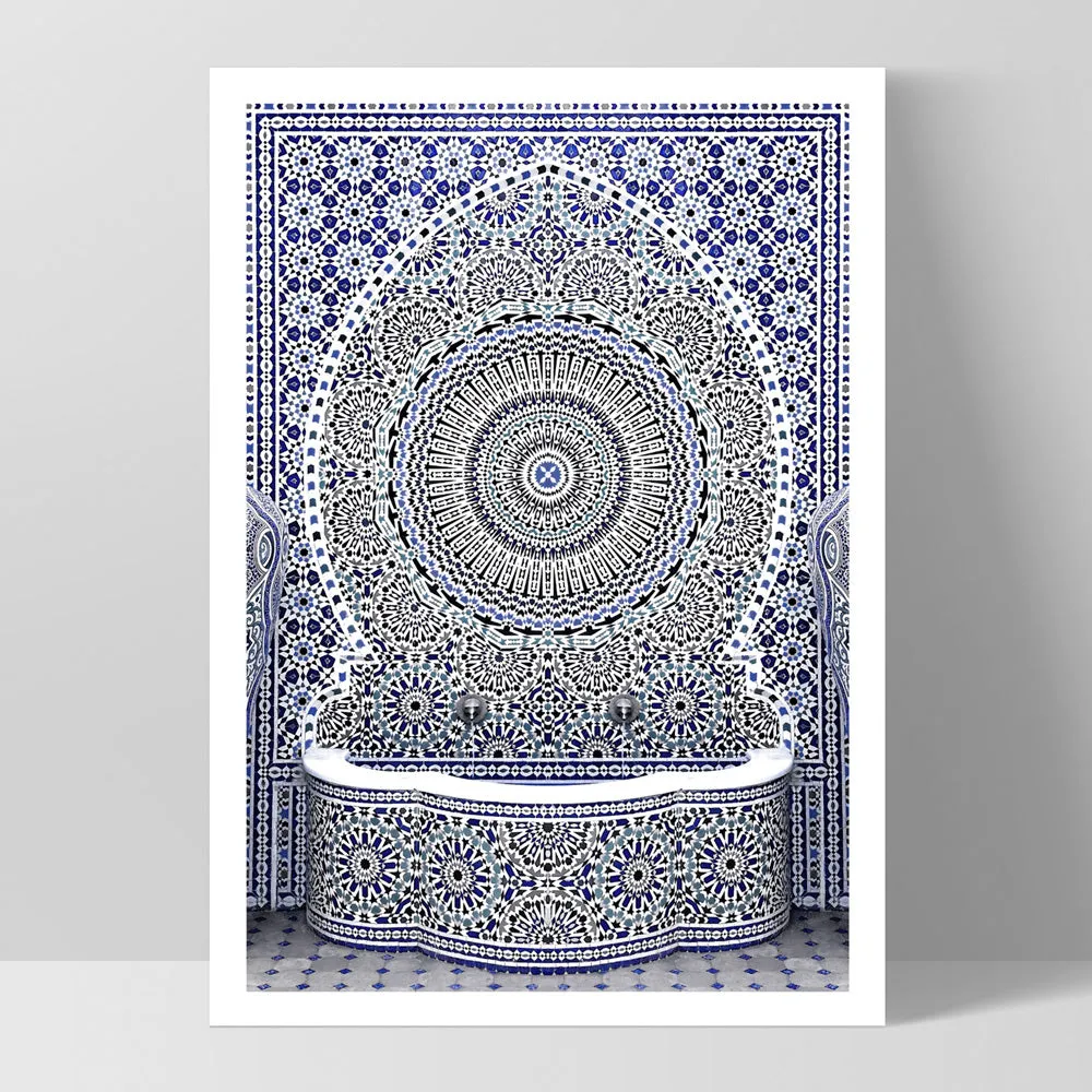 Blue Fountain Casablanca - Art Print