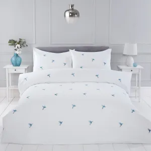 Bluebird White Embroidered Super Soft Duvet Set