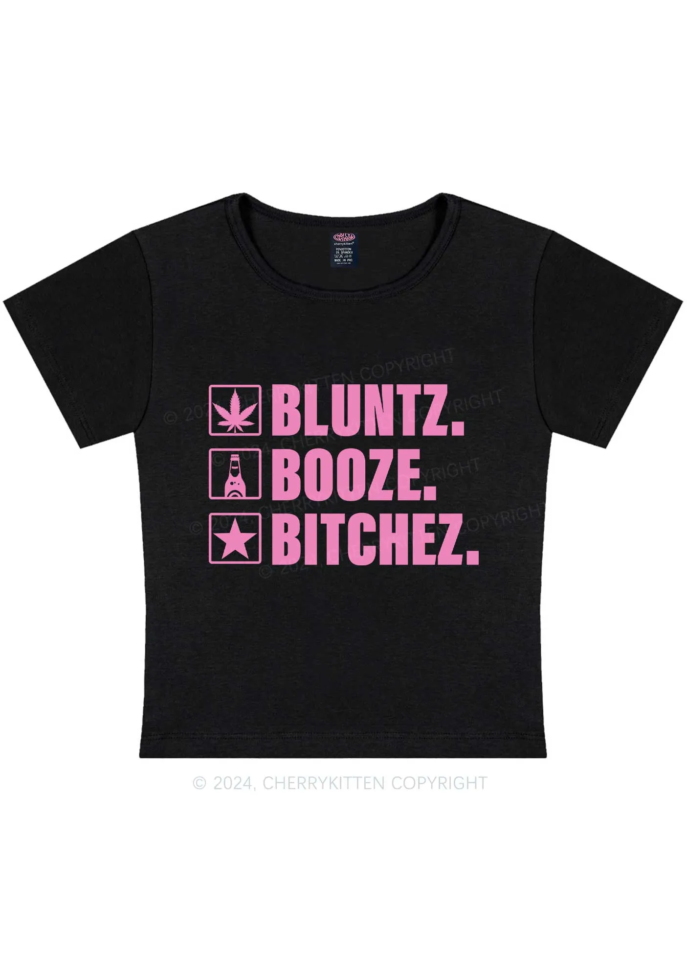 Bluntz Bxxch Y2K Baby Tee Cherrykitten