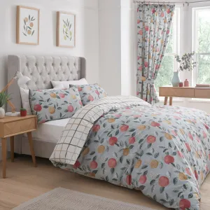 Botanical Fruits Duck Egg Reversible Duvet Set