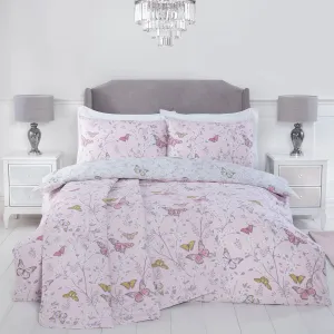 Butterfly Blush Pink Reversible Duvet Set