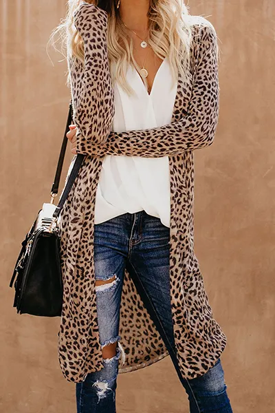 Casual Street Print Patchwork V Neck Outerwear