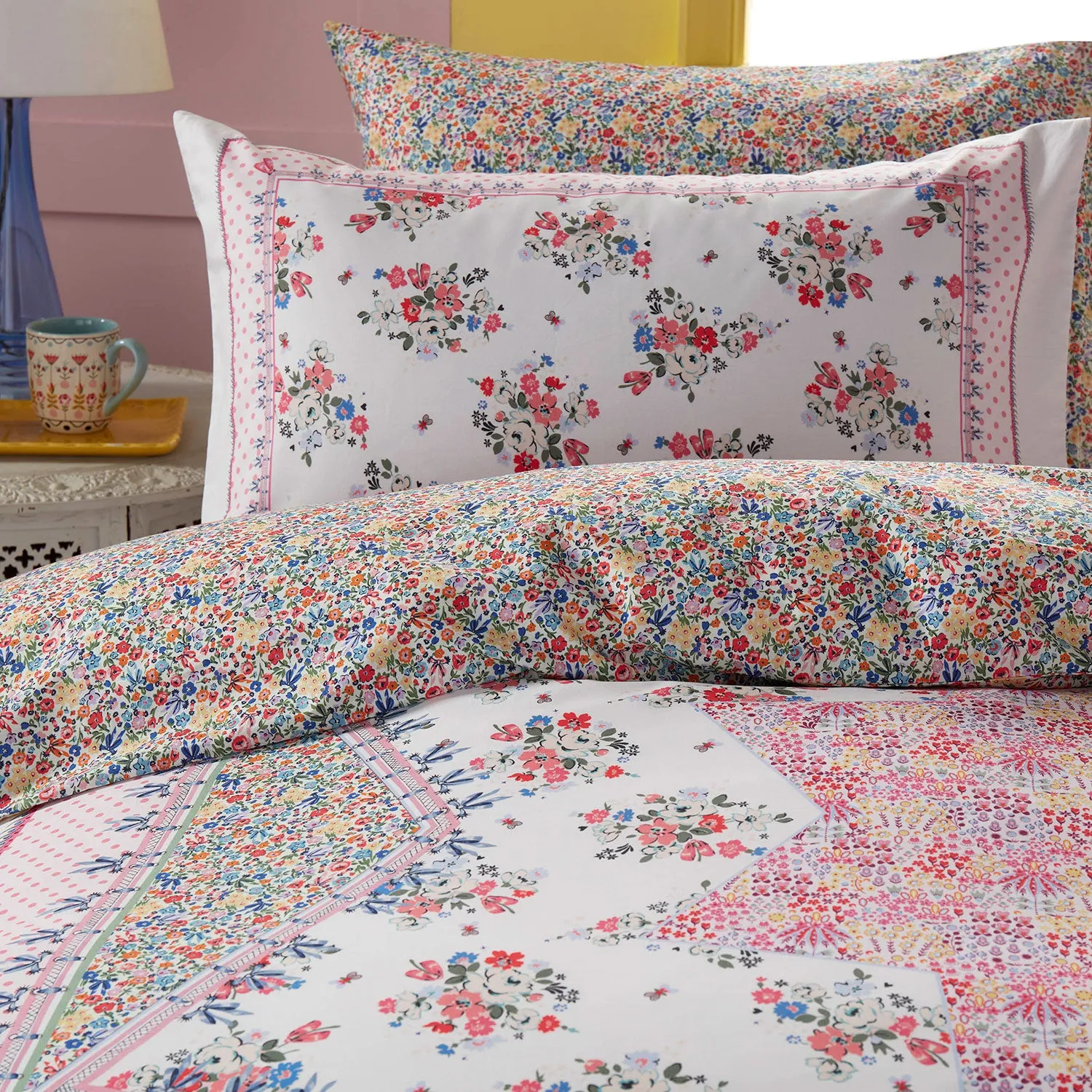 Cath Kidston Patchwork Pink 100% Cotton Duvet Set