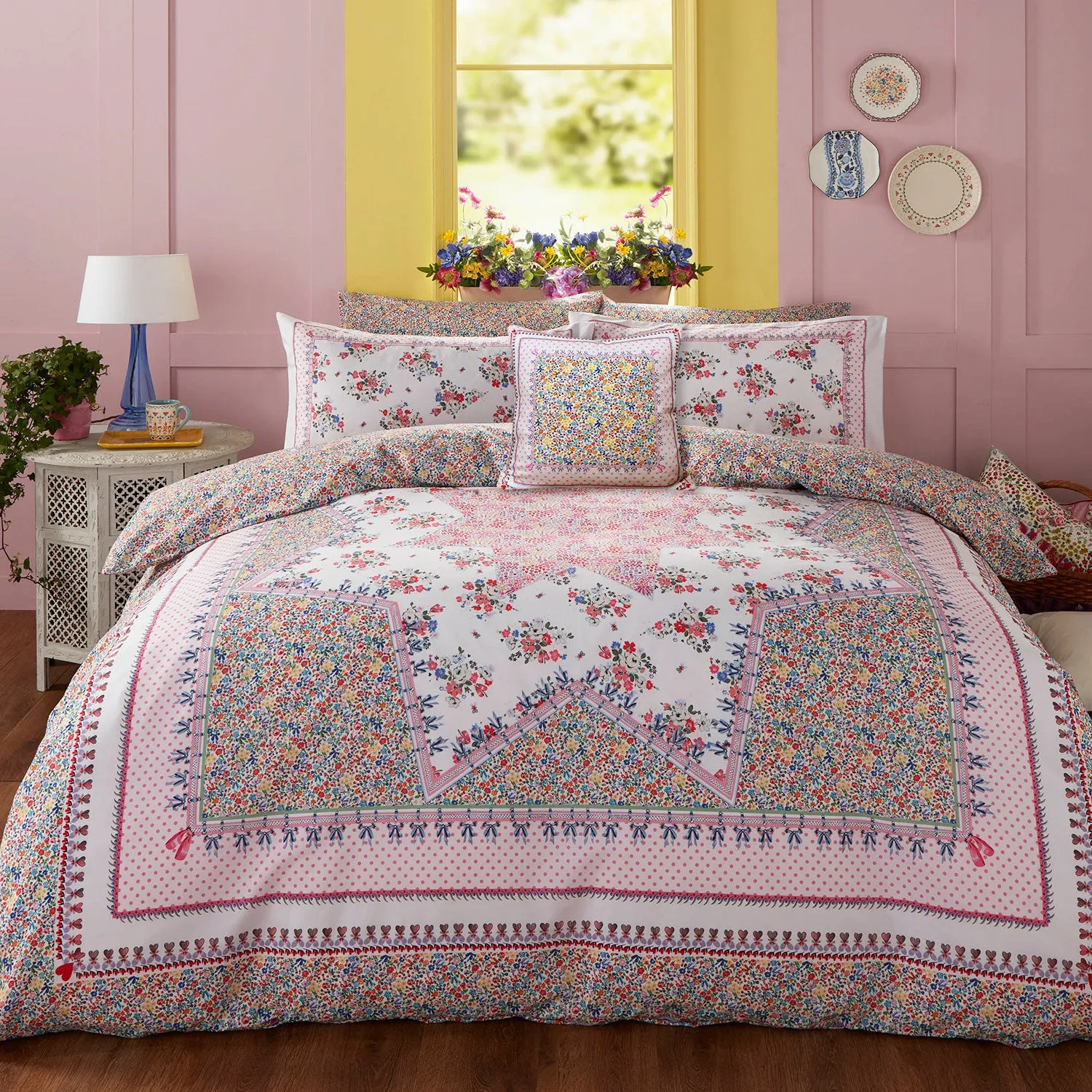 Cath Kidston Patchwork Pink 100% Cotton Duvet Set