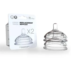 Comotomo Silicone Nipple 2 Pack Slow Flow (1 Hole) - 0-3 Months