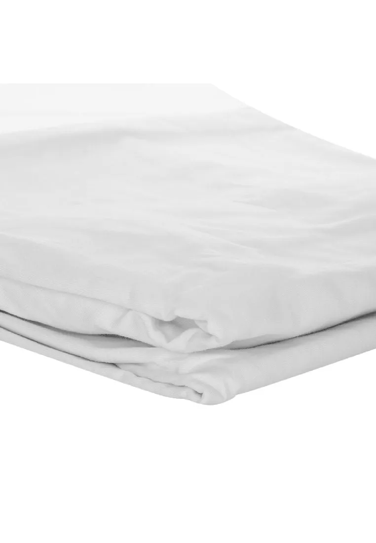 Earth Series Fitted and Flat Bed Sheet King 90 x 108" with 2piece Pillow Case - Plain White