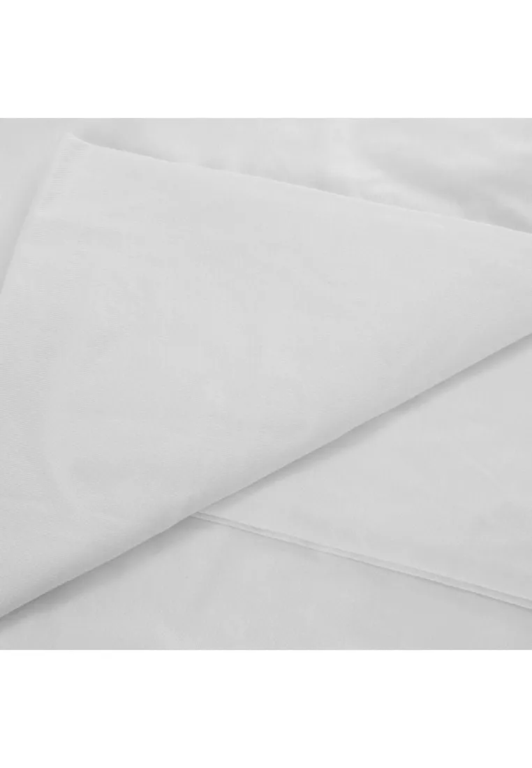 Earth Series Fitted Bed Sheet Full 54 x 78" with 2piece Pillow Case - Plain White