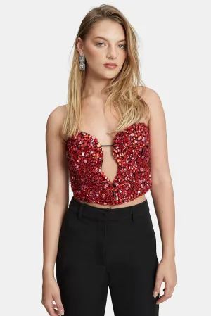 Eleni Beaded Bustier - Pink Multi