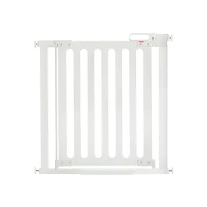 Fred Pressure Fit Stairgate - White Wood Panel/Pure White Fittings