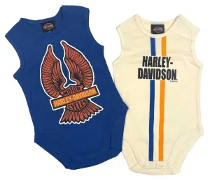 Infant Boys 2 Pack Rib Bodysuits Blue/Cream