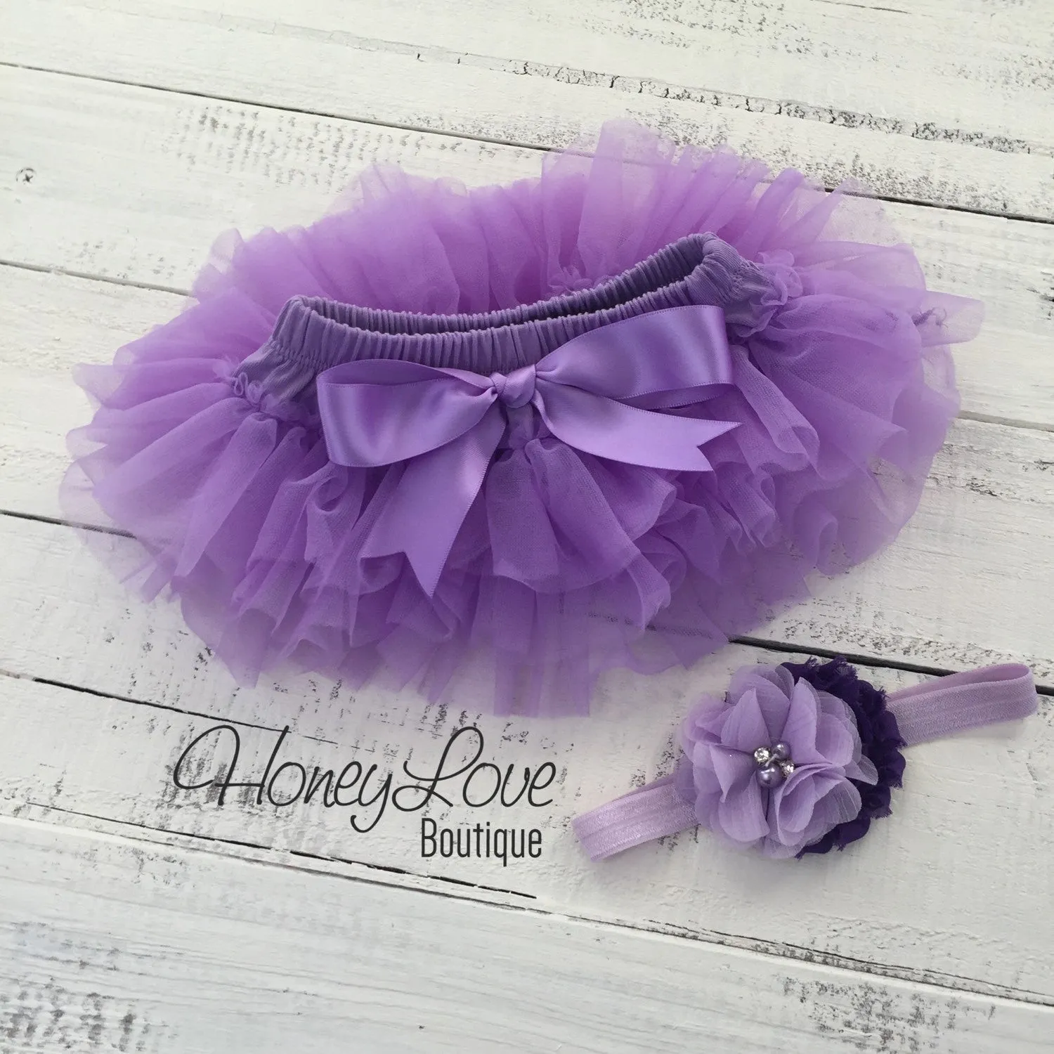 Lavender Purple tutu skirt bloomer and headband