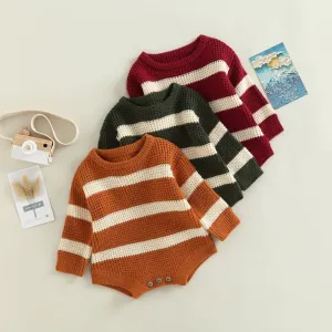 Long Sleeve Striped Bodysuit, 0-24m