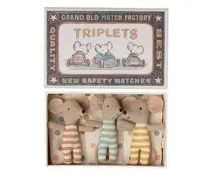 Maileg Baby Mice Triplets in a Matchbox