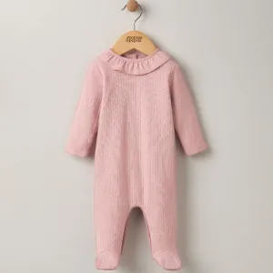 Mamas and Papas Pink Pointelle Onesie